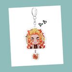 Acrylic Demon Slayer Keychain with Dangling - Rengoku